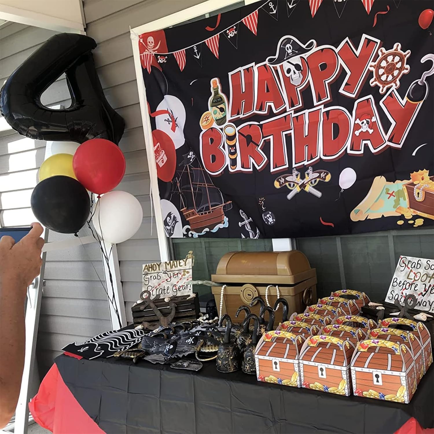Black Number Balloons - 40-Inch Large Number 4 Foil Mylar Helium Balloons for Birthday & Graduation Celebrations