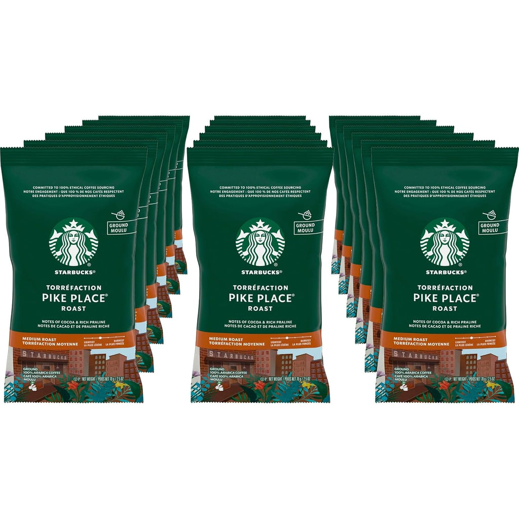 Starbucks Pike Place Ground Coffee - Rich Flavor, 18 oz Box for Fresh Brews