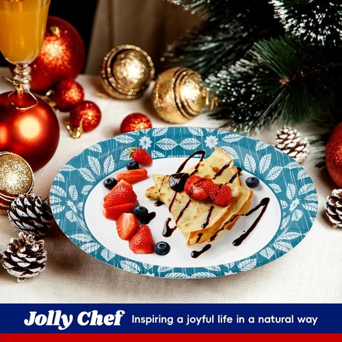 JOLLY CHEF Heavy-Duty Disposable Paper Plates - 10 Inch, 140 Pack, Soak Proof & Cut Proof