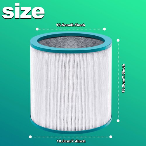 BRENSTEN 1 Pack Replacement Air Purifier Filters for Dyson Tower Purifier Pure Cool Link TP01 TP02 TP03 BP01, AM11, Dyson BP01 Models, Compared to Part # 968126-03 - Premium Activated Carbon Filters