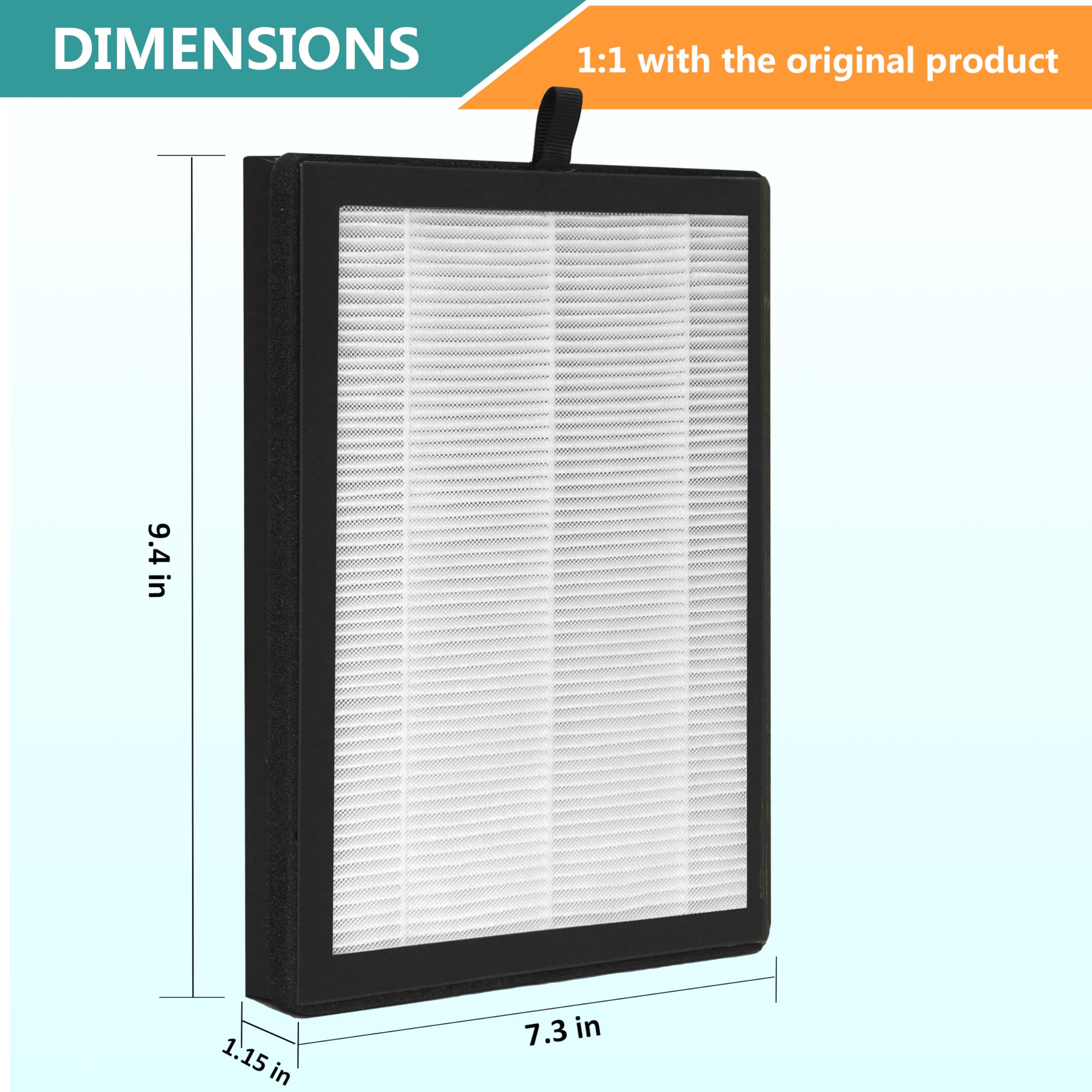 Lhari 2 Packs ClearAir-A5 Replacement Filter, compatible with VEWIOR ClearAir-A5 Air Purifier, 3-in-1 H13 True HEPA Air Cleaner Filter