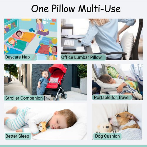ZPECC Toddler Pillow with Pillowcase - 13x18 Organic Cotton Hypoallergenic Kids Pillow, Baby Essentials for Travel Crib Daycare Stroller (Intended for Age 2 and up) Truck