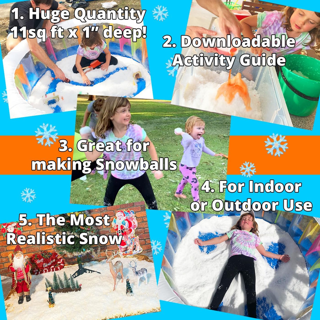 Party Goat Instant Snow Powder - Create 7 Gallons of Snow for Sensory Play | 18oz, Just Add Water!