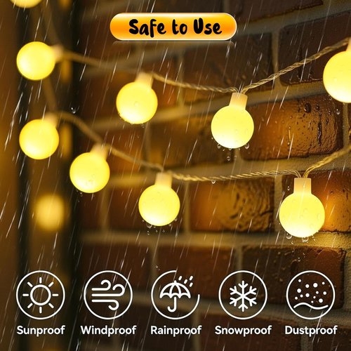 Enhon 50 LED Battery Operated String Lights - 23 Ft Globe Fairy Lights with 8 Modes & Timer for Indoor/Outdoor Decor