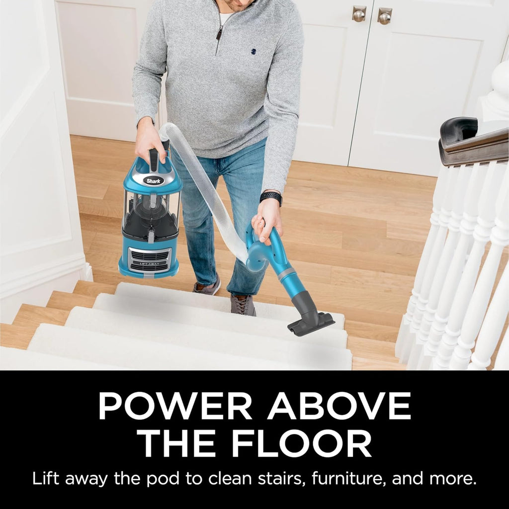 Shark NV380 Navigator Lift-Away Deluxe Vacuum - Large Dust Cup, Swivel Steering & Tools - Blue (Renewed)