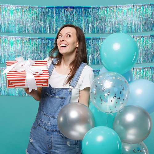 Iridescent Tinsel Garland 48FT - Sparkling Birthday Decorations for Girls | Mermaid & Unicorn Party Supplies