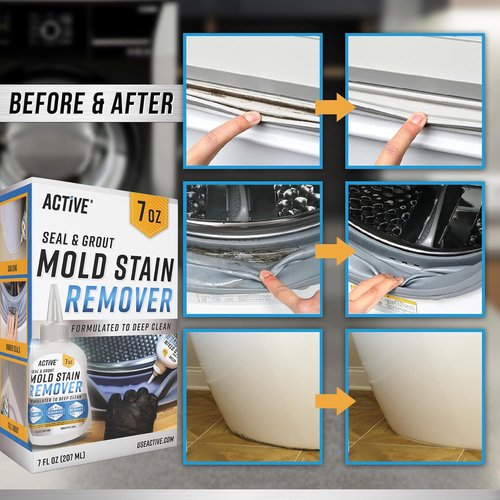 ACTIVE Mold Stain Remover - Powerful 7oz Gel & 32oz Jetted Tub Cleaning Solution for Deep Clean