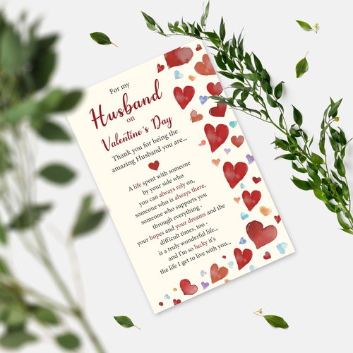 YIWANSIN Romantic Valentine’s Day Card for Husband from Wife, Heartfelt Anniversary Love Card Gifts for Him Men