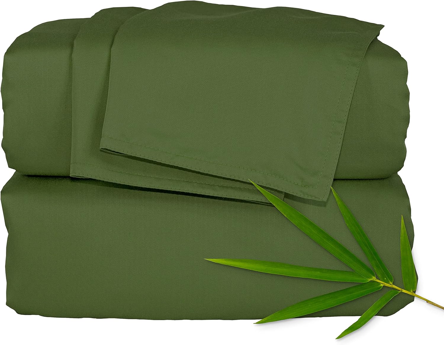 Pure Bamboo Twin Sheets - 100% Organic Viscose Bed Sheet Set | Luxuriously Soft & Cooling (Twin, Pesto)