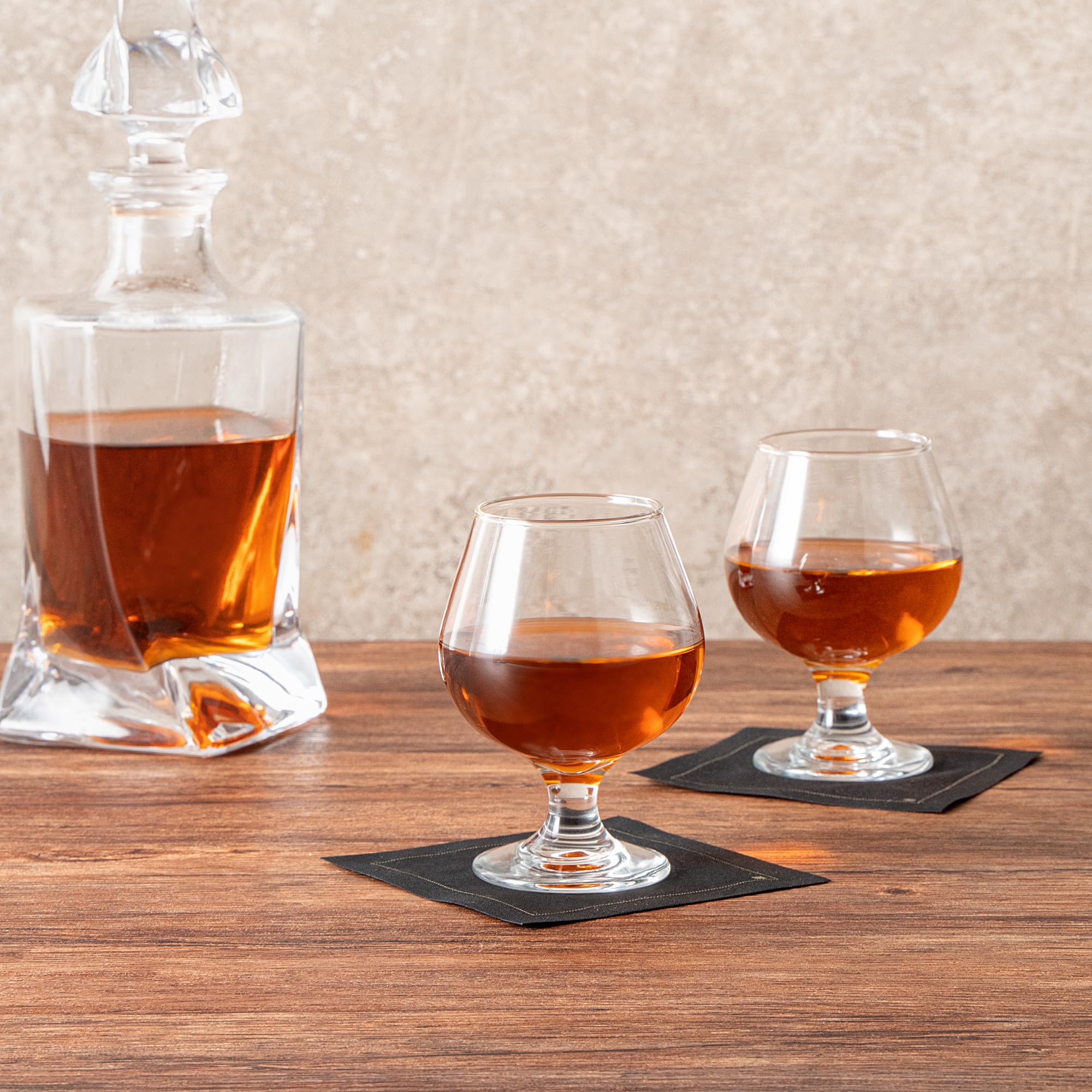 Restaurantware-Vetri 9 Ounce Brandy Snifters, 24 Stemmed Whiskey Glasses - No Lead, Dishwashable, Clear Glass Tumblers For Tasting Bourbon, Cognac, Scotch, Great For Spirit Drinks, Oid Fashioned