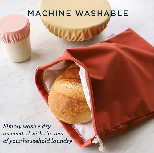 Esembly Sourdough Proofing Kit - 3-Piece Set with Reusable Bread Storage Bag & Covers | Windowpane + Sepia