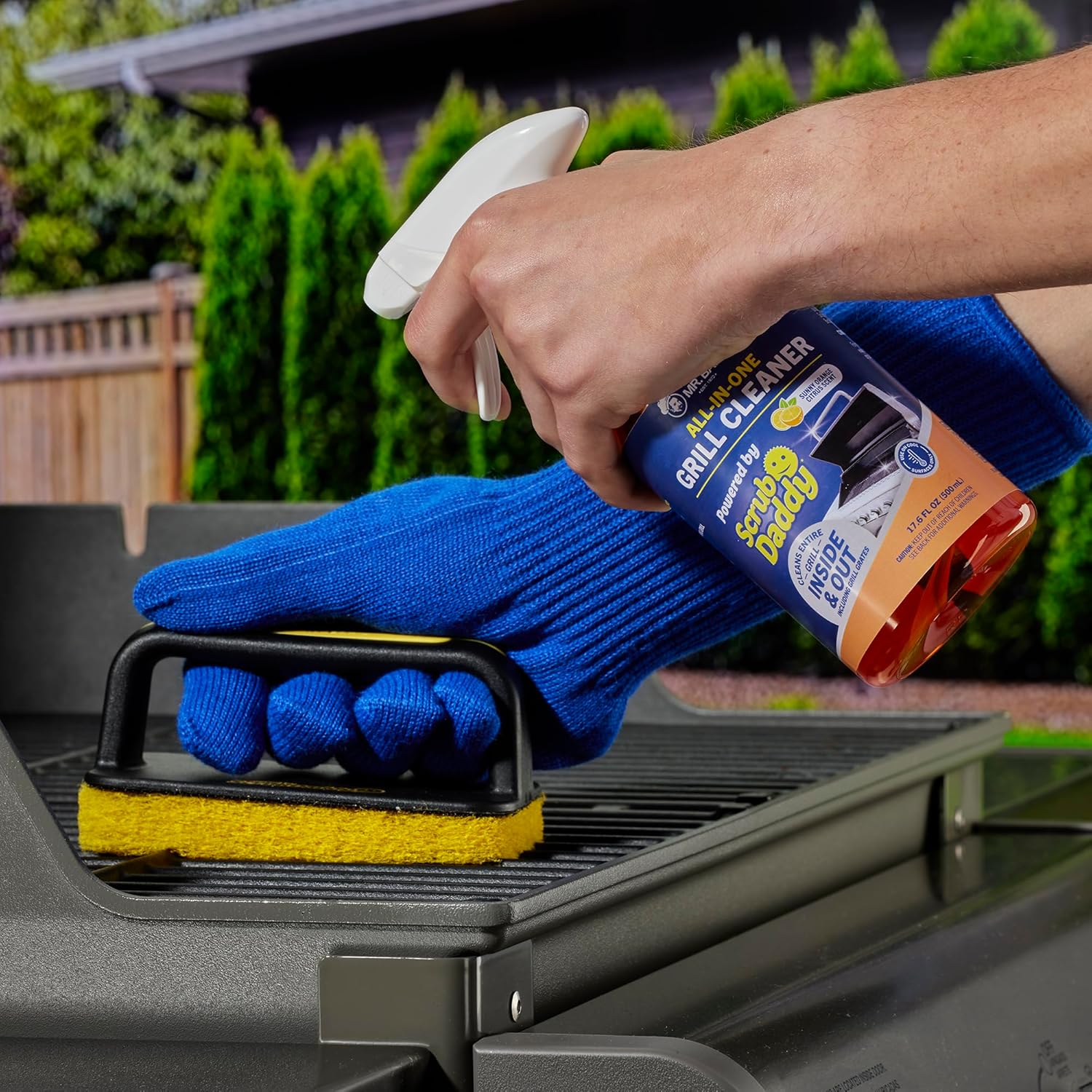 Mr. Bar-B-Q Grill Scrubber Brush Set - Effortless Cleaning with Scrub Daddy Design