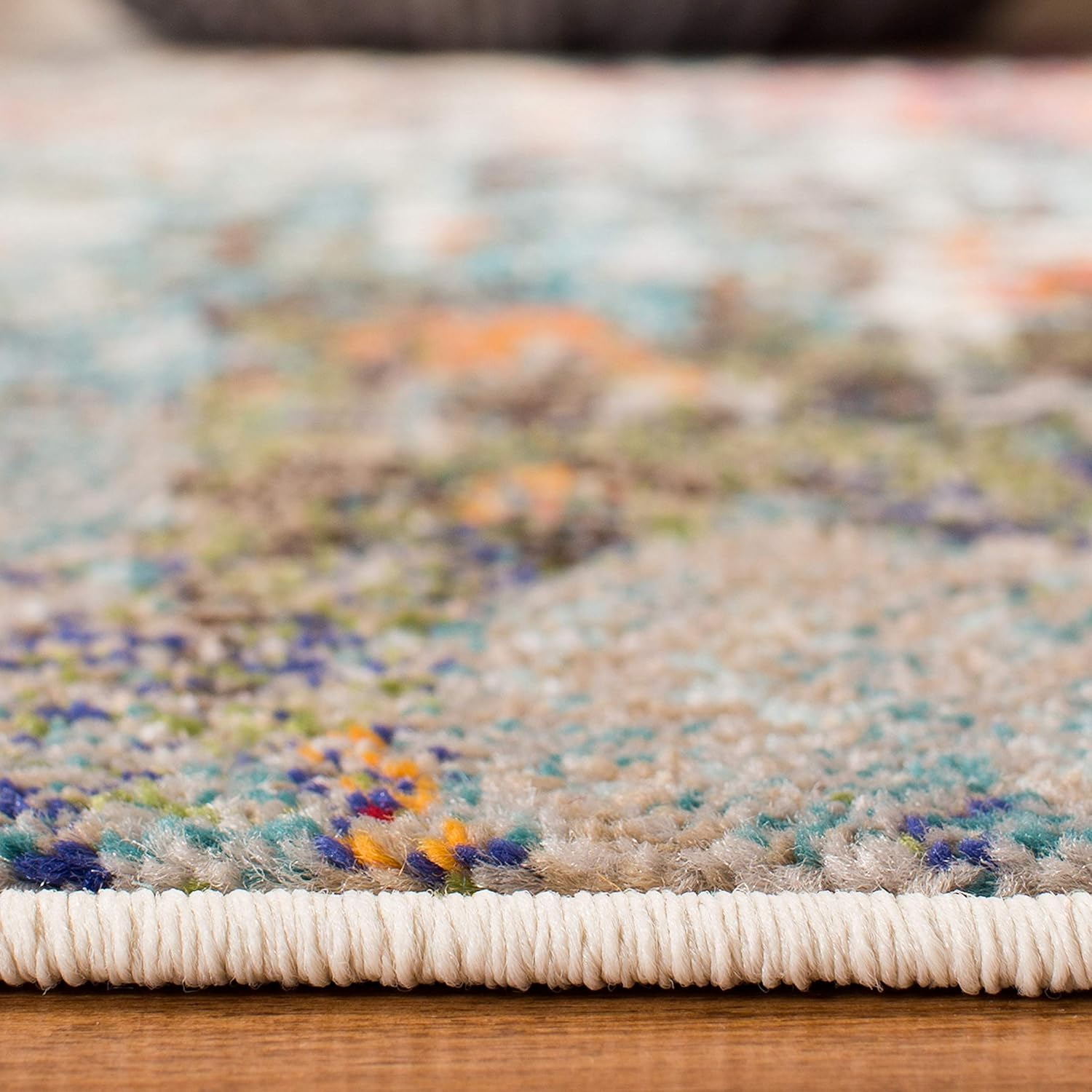 SAFAVIEH Area Rug - Madison Collection - Large 8x10 - Modern Grey & Blue Abstract Design, Non-Shedding & Easy to Clean for Living Room, Bedroom, Office, Dining Space