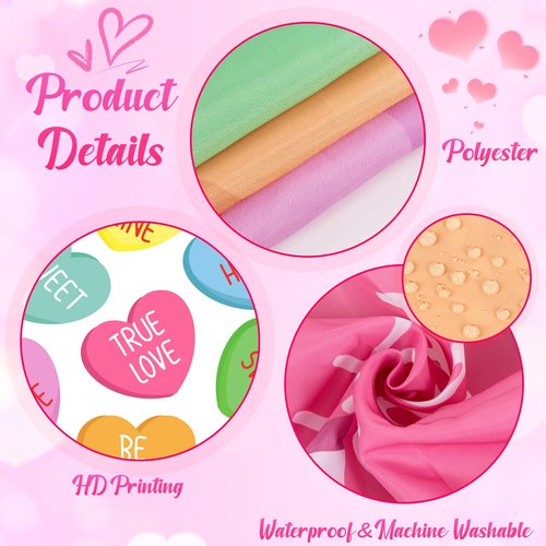 Tieshankao Valentines Shower Curtain Bathroom Decor Love with 12 Hooks 72 x 72 Inches - Style 4