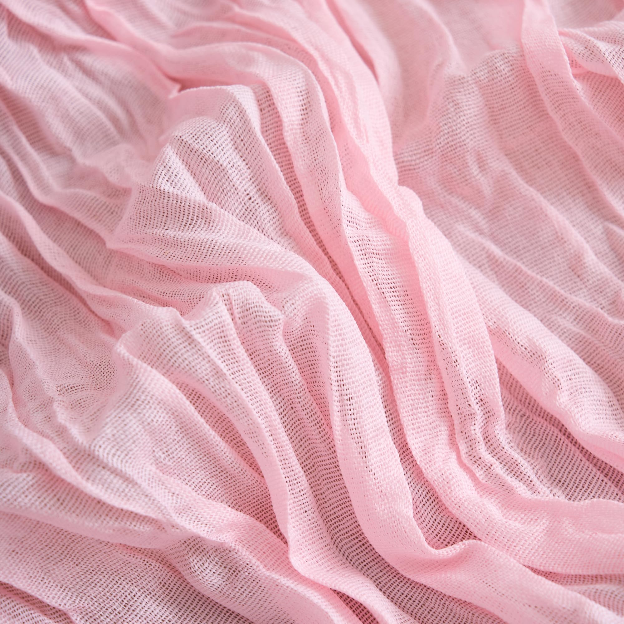 Asee'm 2pcs Cheesecloth Table Runner 120 Inches Blushing Pink Boho Gauze Cheese Cloth Runner 10FT Rustic Sheer Table Runners for Easter Spring Summer Wedding Baby Shower Holiday Party Decoration