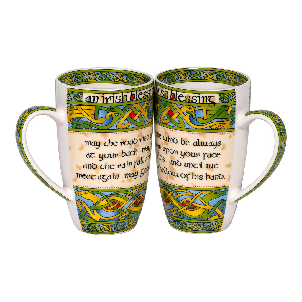 Royal Tara Irish Blessing Mug Set - Two Coordinating Mugs in Irish Gift Box