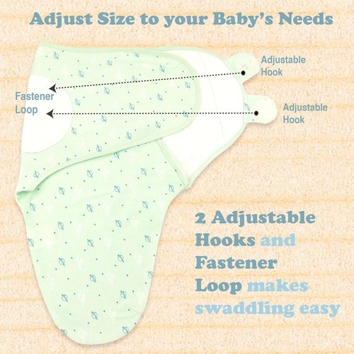 Bublo Baby Swaddles - 3-Pack Infant Sleep Sacks for Newborn Boys | Adjustable Organic Cotton Wraps
