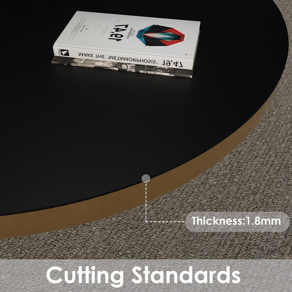 Zinkooat Round Table Mats - Can Be Used On Both Sides Waterproof and Easy to Clean Good Flatness Used for Dining Table(Black+Gray Dia.54Inch)