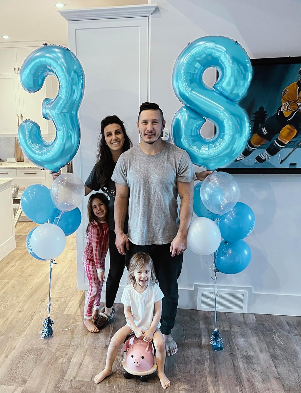 Pearlescent Blue 40-Inch Number Balloon - Perfect for Birthday Decorations | Ideal for All Ages