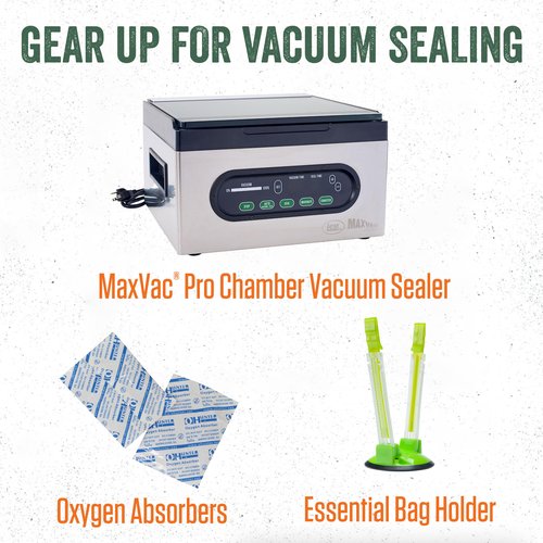 LEM Products MaxVac Textured Mylar Vacuum Bags, BPA-Free, Long-Term Food Storage, 11 x 13 Inches, 50 Count