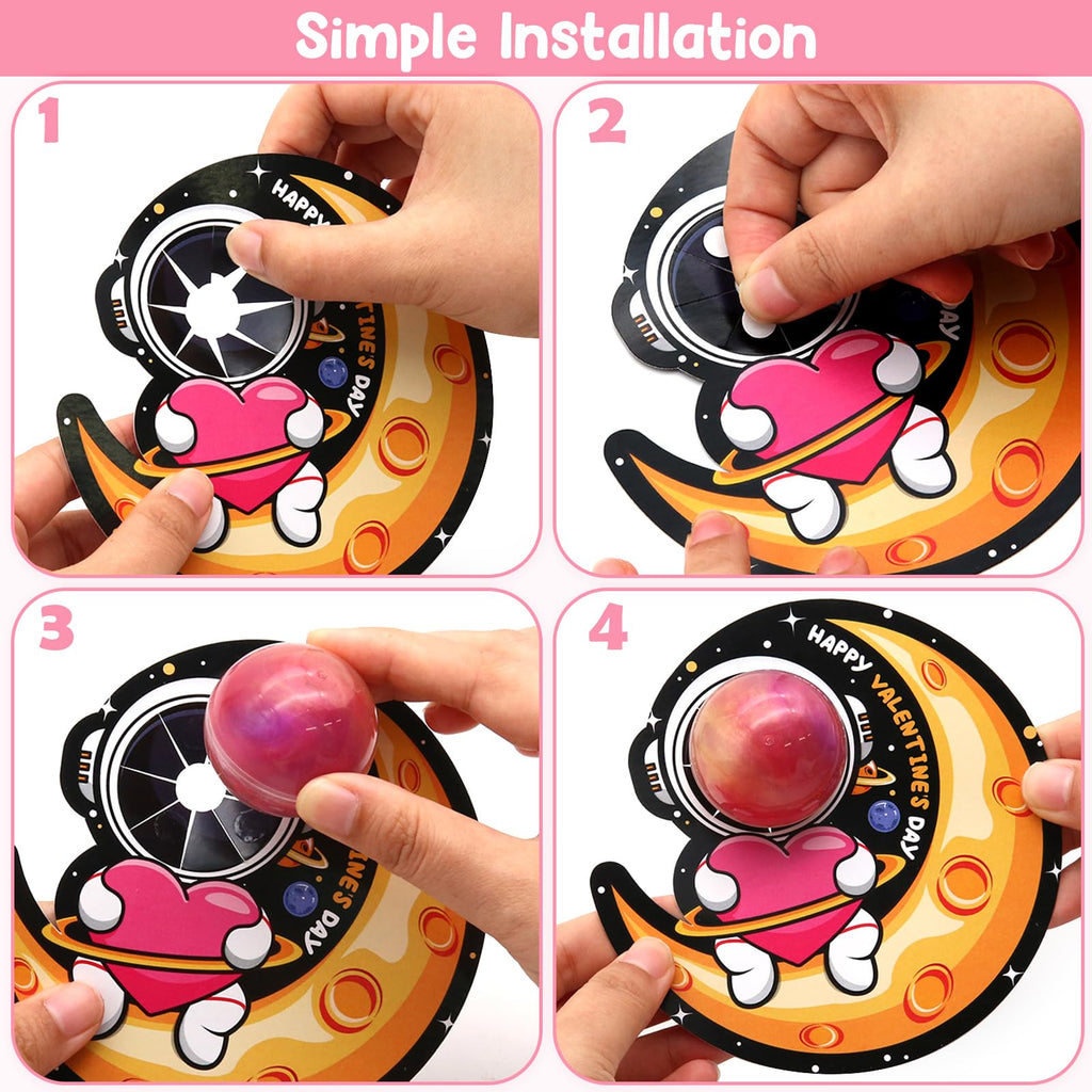 SURCVIO 28 Pack Valentines Day Gifts for Kids, Galaxy Slime with Greeting Cards Stress Relief Fidget Set for Kids, Valentine's Day School Prize Party Favor, Classroom Exchange Gift Set