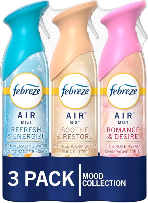 Febreze Air Mist Air Freshener Spray - Odor-Fighting Room Spray for Home & Bathroom | 8.8oz, 3 Count