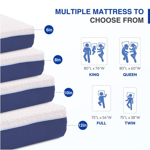 Gelsea 6 Inch Twin Size Mattress, Firm Gel Memory Foam Twin Mattress in a Box, Firm Back Support for Pressure Relief & Spinal Alignment, CertiPUR-US Certified, Fiberglass-Free