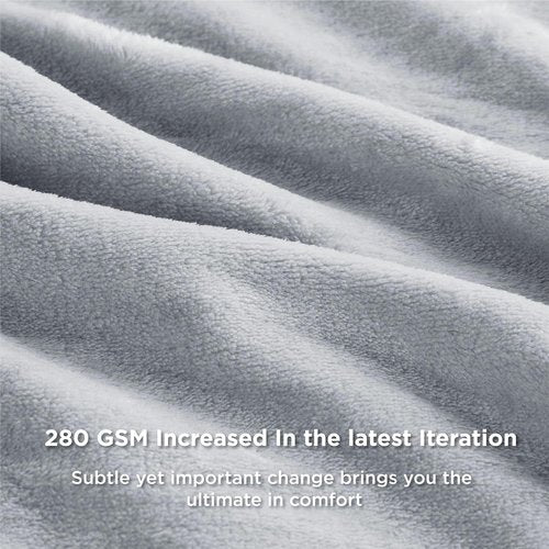 Bedsure GentleSoft Fleece Bed Blanket - Soft, Lightweight, Plush Luxury Blanket in Light Grey | 84x90 Inches