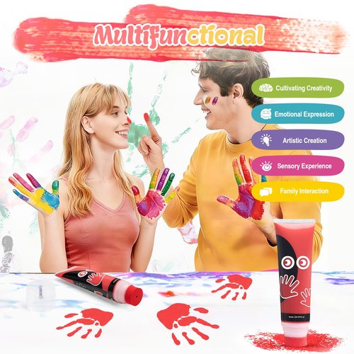 Nabance 2.54 fl oz Red Baby Hand and Footprint Friendly Ink Paint, Dog Cat Paw Print Safe Ink, Non-Toxic Acid-Free, Safe Gentle for Home School Christmas New Year DIY Keepsake Stamp