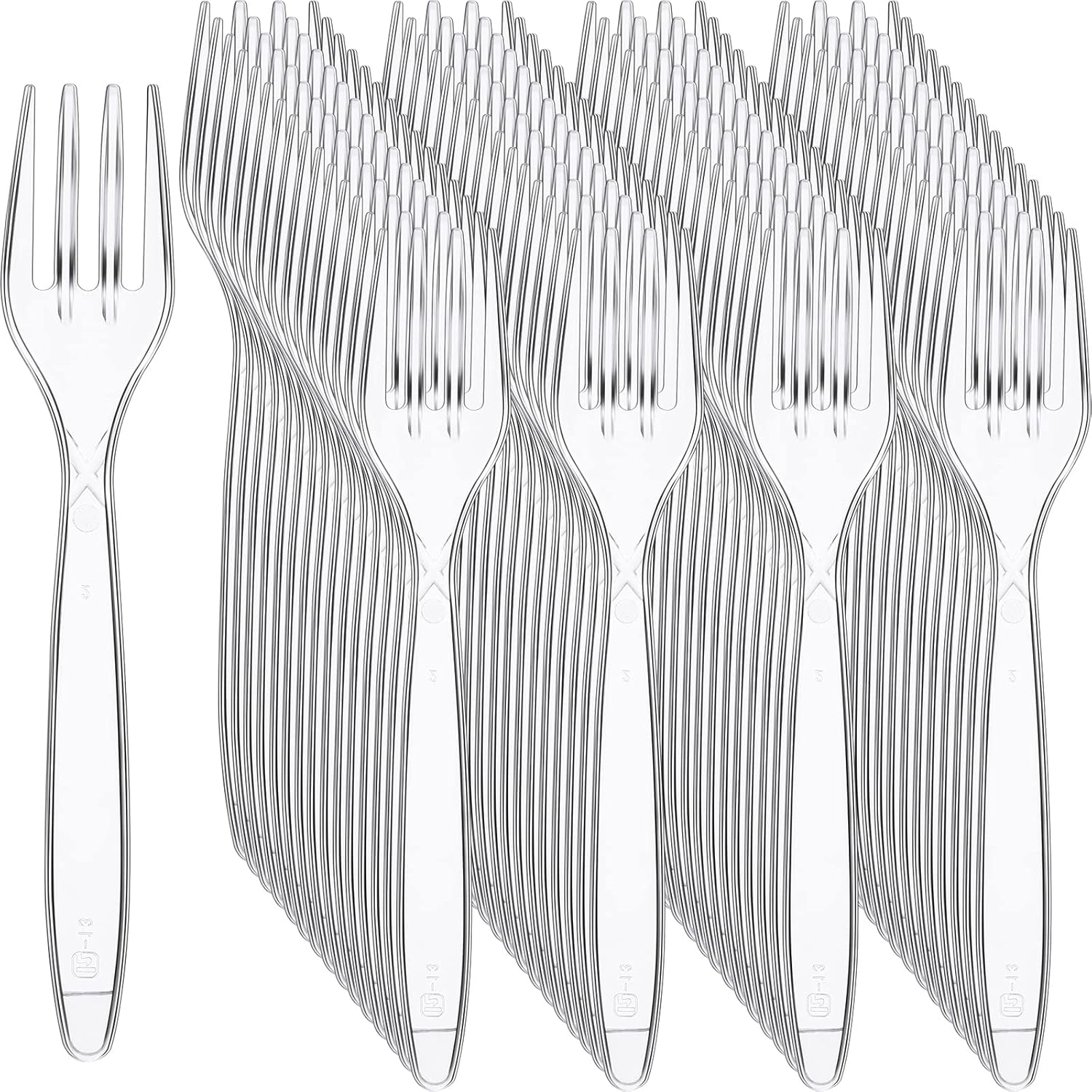 Potchen 1000 Pcs Heavy Duty Clear Disposable Plastic Forks - Perfect for Parties & Picnics, 5.8 Inches