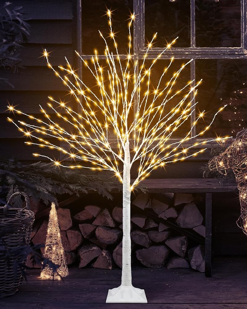 432 LED Lighted Birch Tree 4 ft - White Christmas Tree (Variation: 4ft)