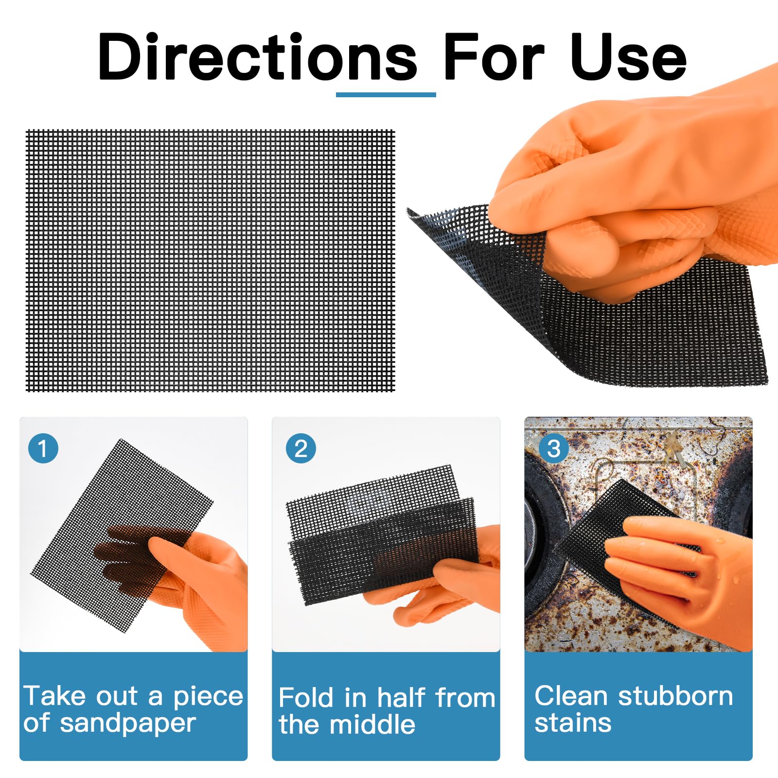 Yncotte Cleaning Screen, 5.5x4 Inch Upgraded Toilet Cleaner Hard Water 15PCS Toilet Ring Remover Abrasive Grit Mesh Pads for Bowls Griddle Household Stain Calcium Deposits Carbon Rust Scrubber