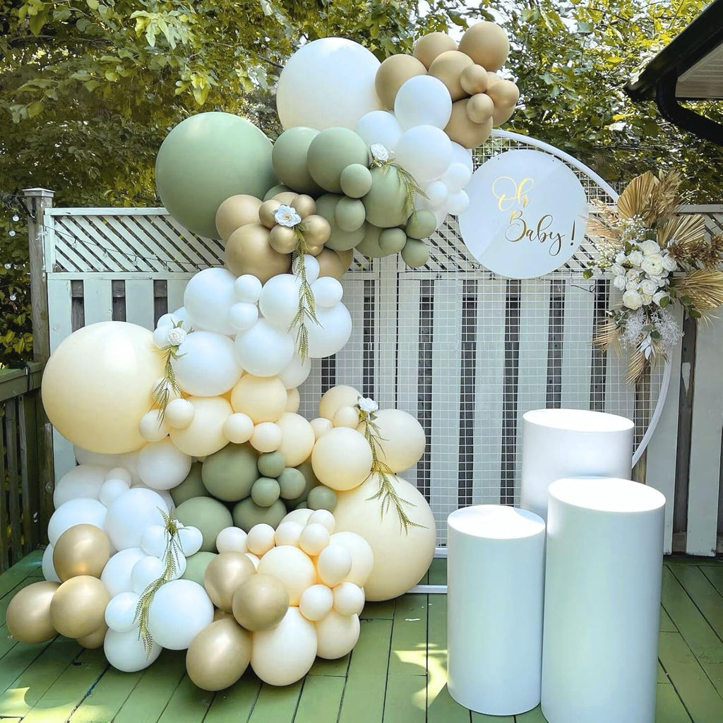 Sage Green Balloons - 12 Inch Dusty Green Party Balloons | 50pcs for Weddings & Celebrations