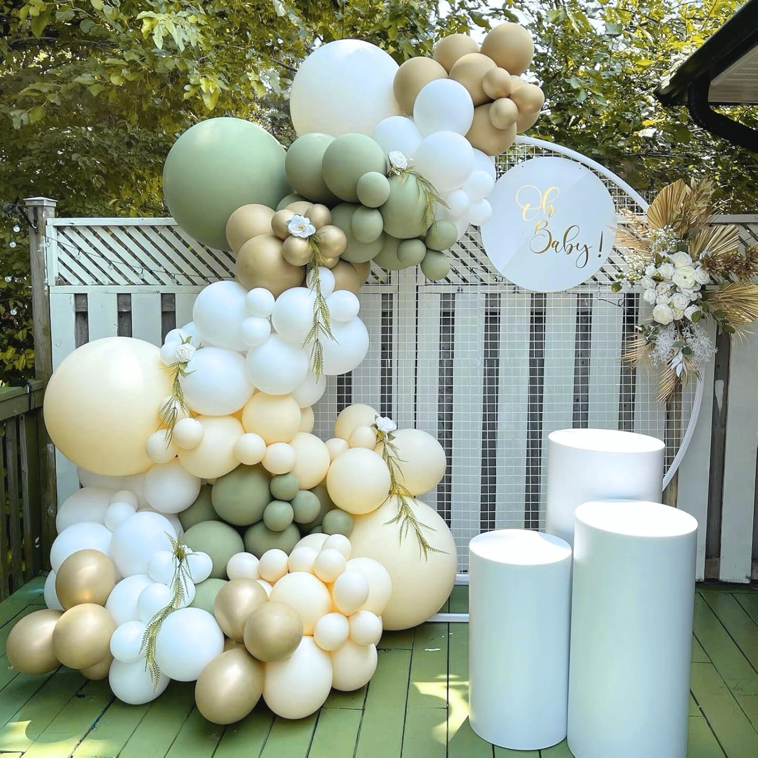 Sage Green Balloons - 12 Inch Dusty Green Party Balloons | 50pcs for Weddings & Celebrations