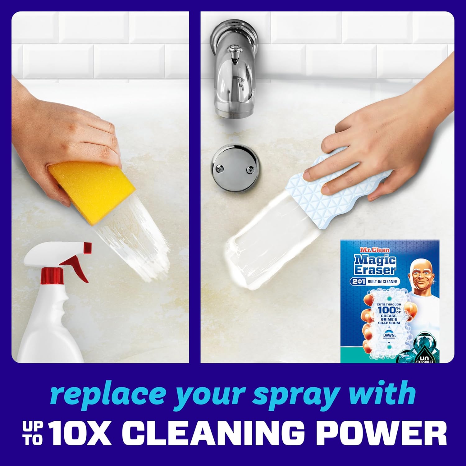 Mr. Clean Magic Eraser - Ultra Foamy All-Purpose Cleaner Sponge | 5 Count for Kitchen & Bathroom Cleaning