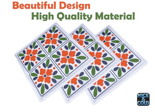 Cold Mats for Keeping Food Cold - 3 Pack! - 9x9 Inch Decorative Cool Mats from Johnny World - Chilled Serve Trays for Cheese Boards, Charcuterie, Appetizers & More - Perfect for Parties & Picnics