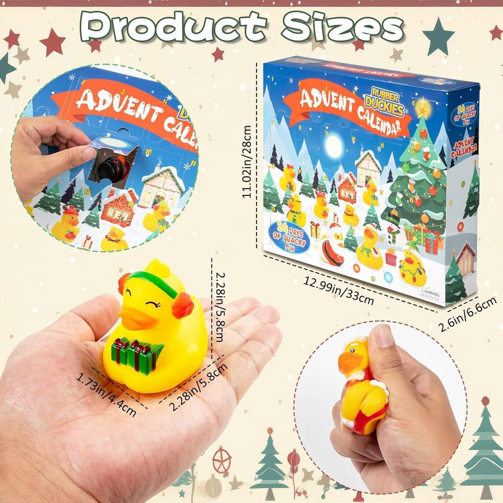 2025 Advent Calendar - Rubber Duck Countdown Toys | 24-Piece Christmas Set for Kids & Toddlers