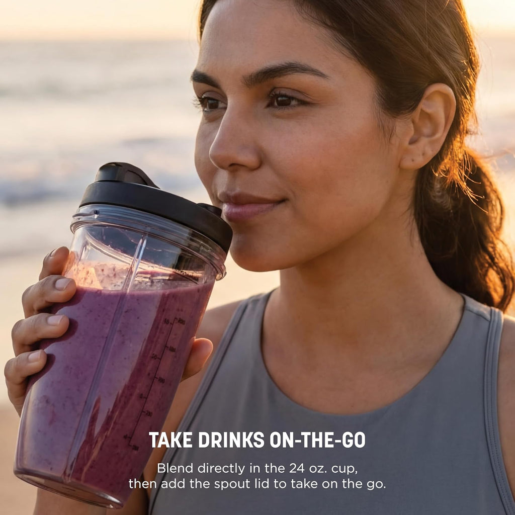 Ninja Blender - Nutri Pro with Auto IQ Technology | Perfect for Smoothies & Frozen Drinks | Includes (2) 24 oz. To-Go Cups | 1100 Peak Watts | Silver | BN401