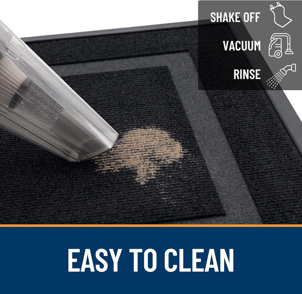OLANLY Waterproof Front Door Mat - All-Season Indoor/Outdoor Doormat, Sturdy Rubber, Easy Clean, 35x23, Black