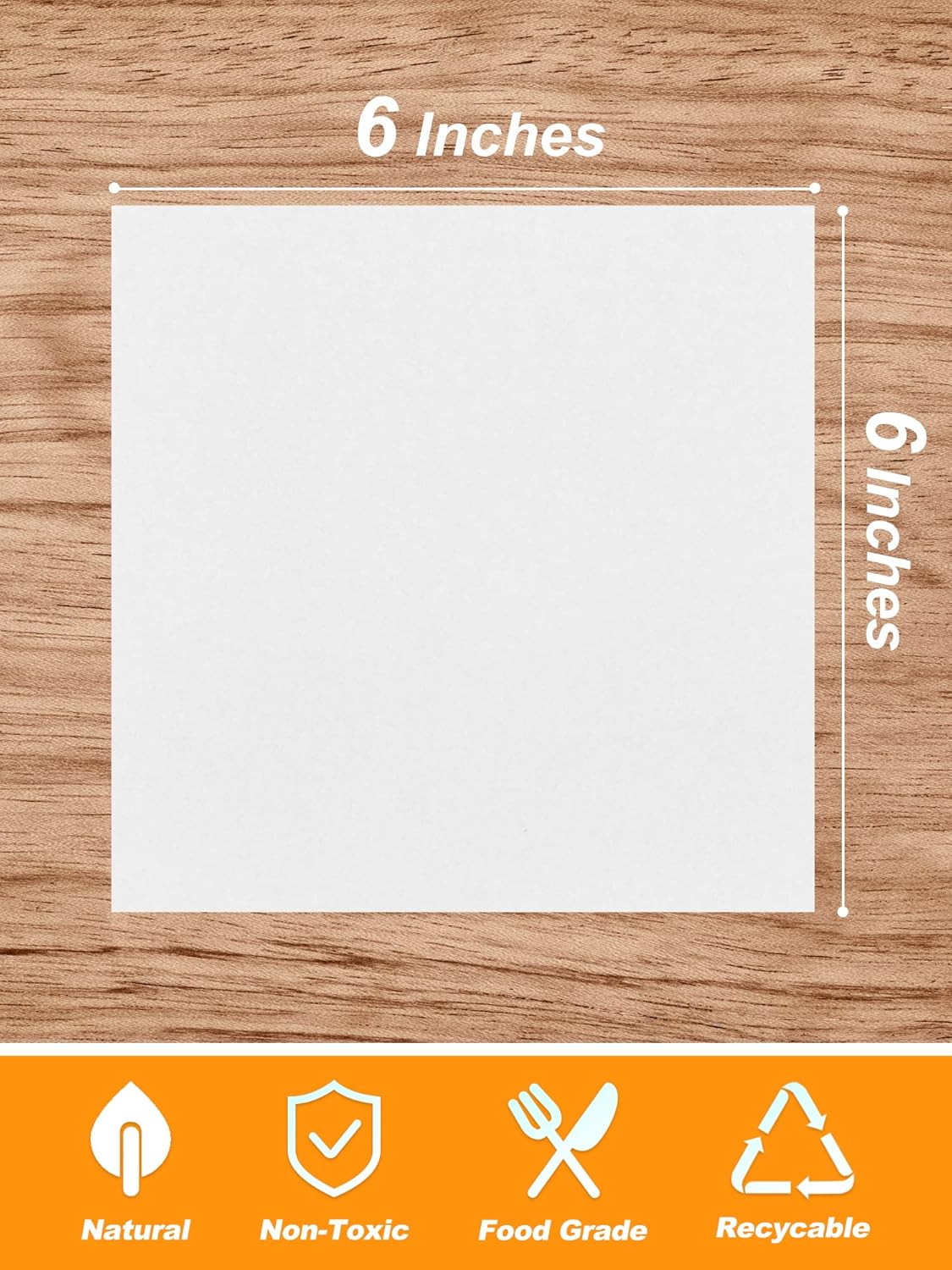 SMARTAKE Non-Stick Wax Paper - 1000 Pcs 6 x 6 Inches Hamburger Patty & Sandwich Separators | White