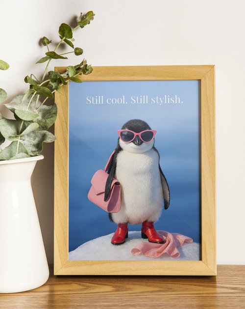 Funny Birthday Cards for Women – Stylish Cute Penguin Birthday Gifts for Her, Sister, Female, Mom, Bestie, Boss, Coworker, Wife – 5"x7" Folded with Envelope, Printed Inside Message – Funny Gift Idea for 20th, 21st, 25th, 30th, 35th, 40th, 45th, 50th, 55th