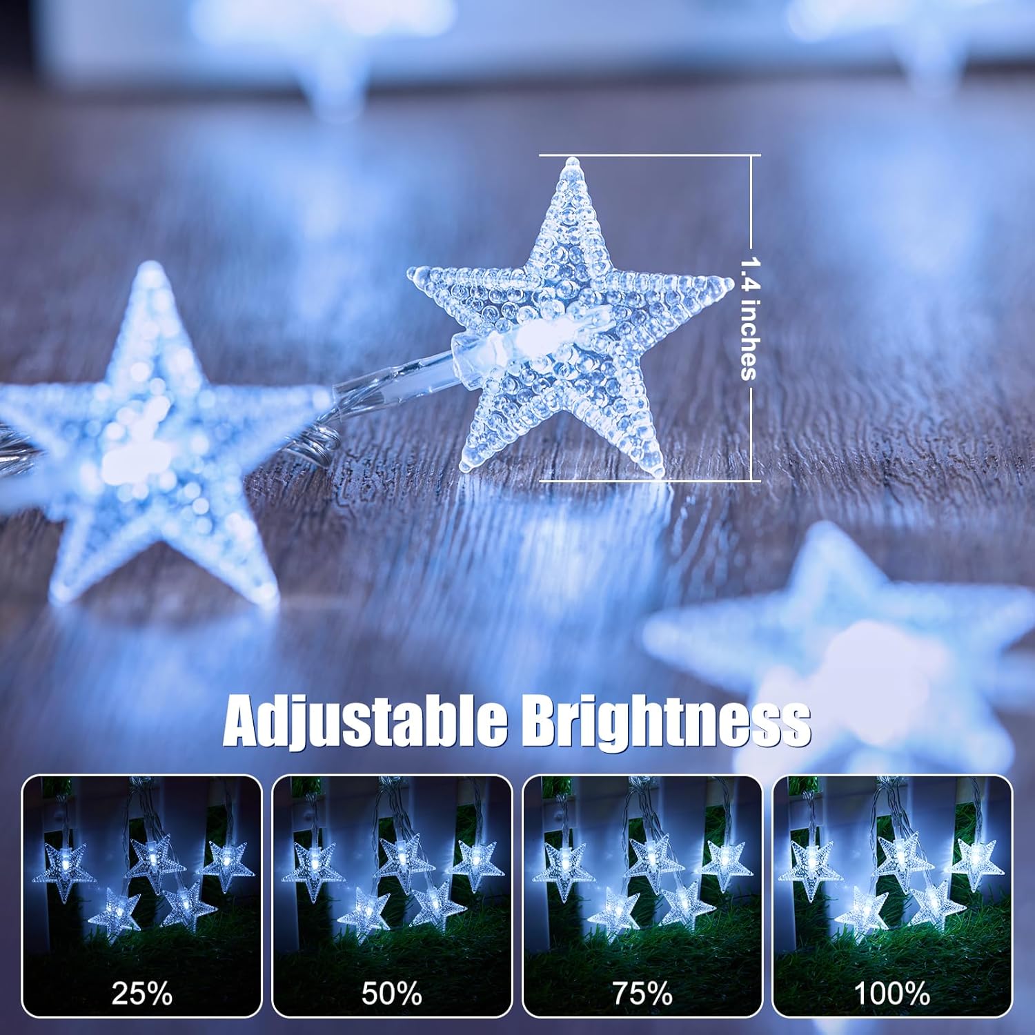 Star String Lights - 33 Ft 100 LED Waterproof Fairy Lights with Remote & Timer | 8 Modes for Bedroom & Patio