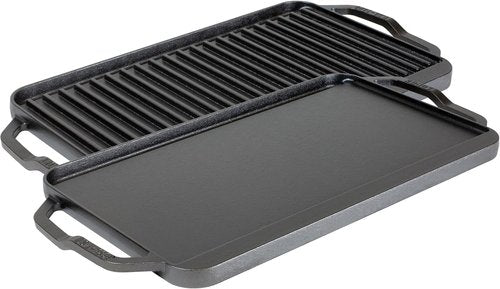 Lodge Cast Iron Reversible Grill Griddle - 19.5" X 10" - Perfect for Indoor & Outdoor Cooking - Superior Heat Retention