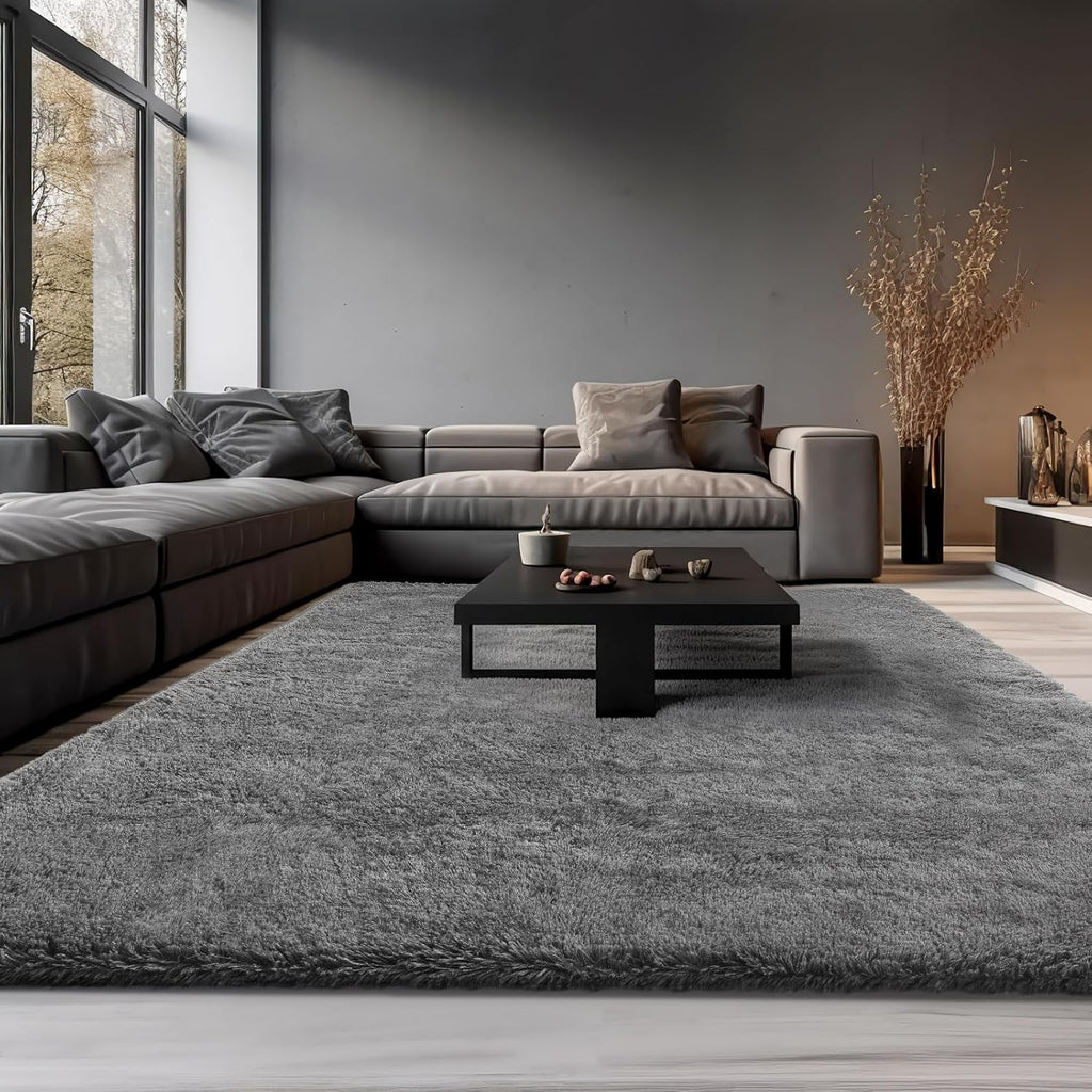 Ophanie Area Rugs - Large 9x12 Grey Shag Carpet | Soft Thick Indoor Rug for Living Room & Nursery