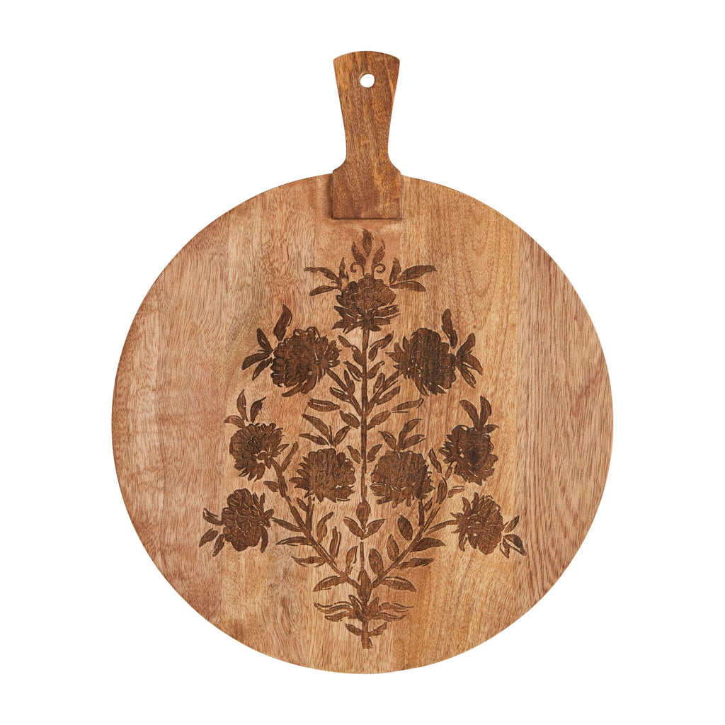 Mud Pie Block Print Circle Board; 18 1/2" x 15"