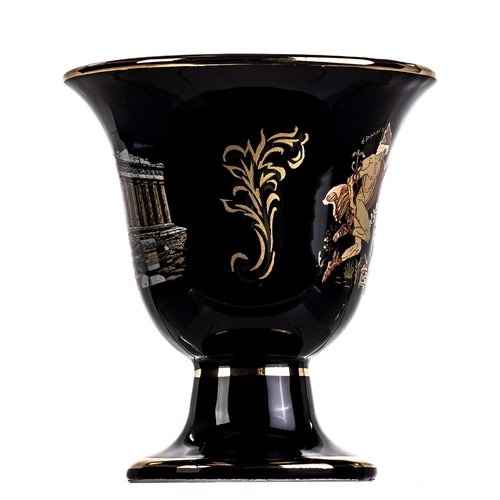 BEAUTIFUL GREEK STATUES Pythagoras Cup of Justice Hermes Erato Pythagorean Fair Mug Ancient Greece Black Cobalt Usable