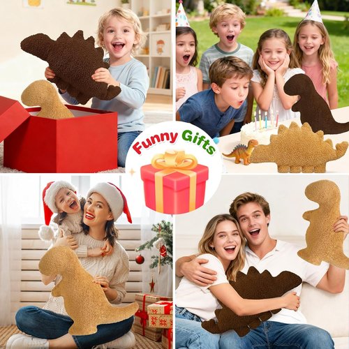 **Skiennix Dino Nugget Pillow - Funny Plush Dinosaur Pillow for Kids | Small Tyrannosaurus Rex Design**