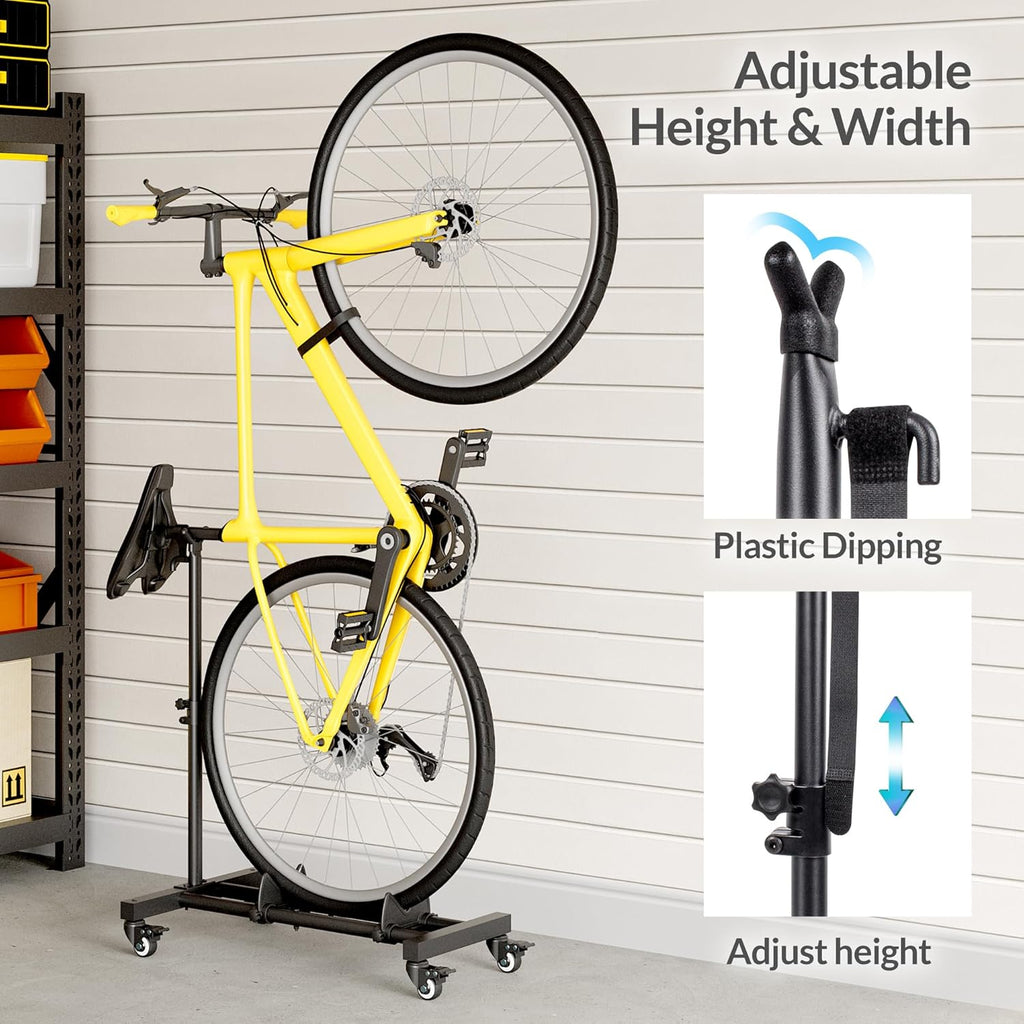 Sttoraboks Vertical Bike Stand - Freestanding Indoor Bicycle Rack with Adjustable Height for Wheels up to 29”