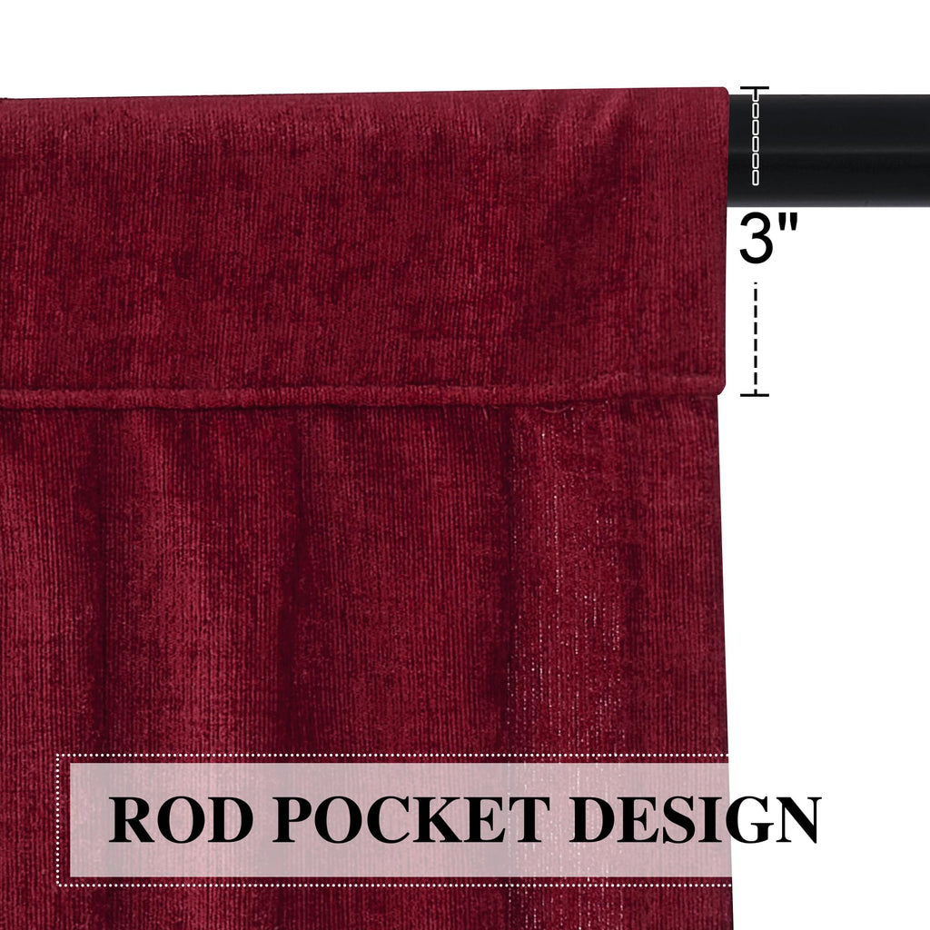 NICETOWN Blackout Kitchen Tier Curtains - Rod Pocket Waterfalll Valance/Swags for Basement Thermal Insulated Luxury Thick Chenille Curtain Valances for Bedroom (1 Panel, 39 Inches Wide, Red)