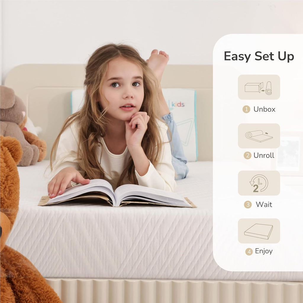MLILY Twin Mattress - 6 Inch Memory Foam for Kids' Beds | Medium Firm Daybed & Bunk Size